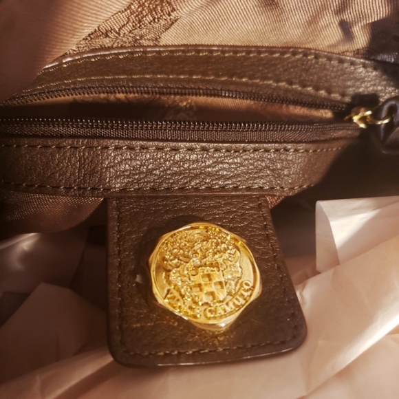 NWOT VINCE CAMUTO-Imp.Brown Gold Studded Accent Handbag - Picture 6 of 8